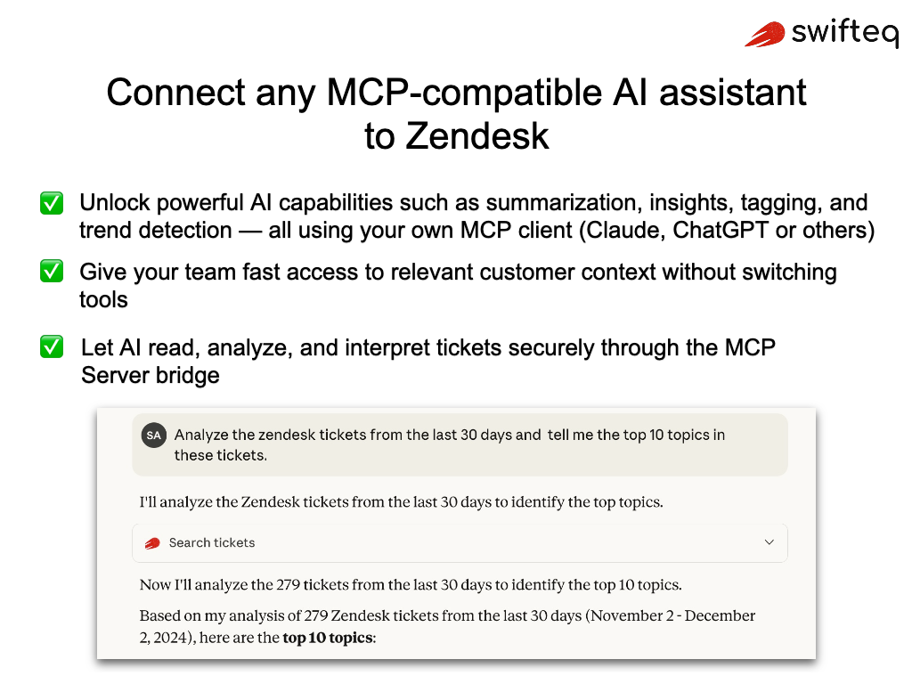 MCP Server App Integration with Zendesk Support